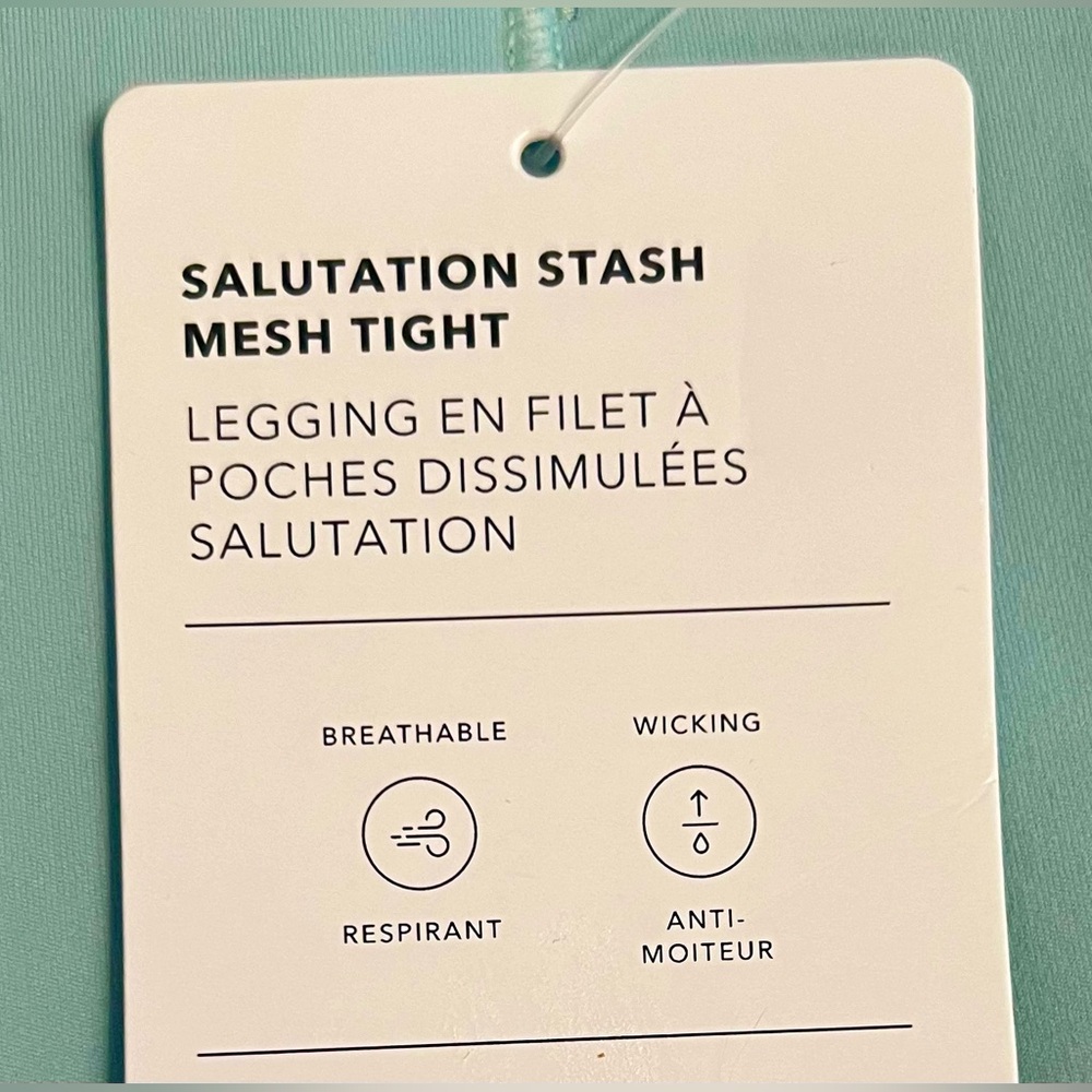 Athleta Mint Green High-Waist Mesh-Detail Leggings - Picture 6 of 8